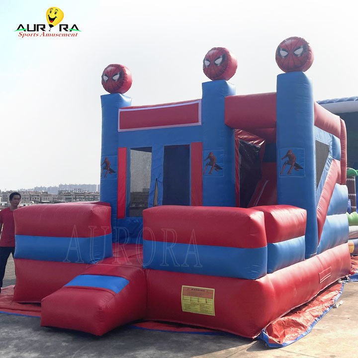 Θέμα Spider Man Πλούσιοι Φουσκωτό Πυροβόλο Κάστρο Bouncer Combo Προσαρμοσμένο