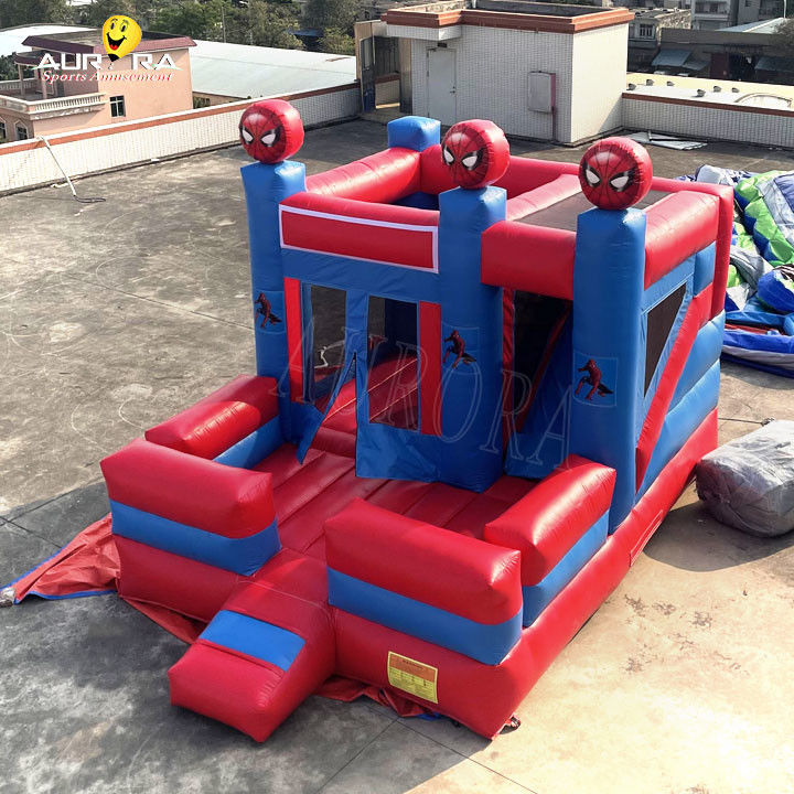 Θέμα Spider Man Πλούσιοι Φουσκωτό Πυροβόλο Κάστρο Bouncer Combo Προσαρμοσμένο