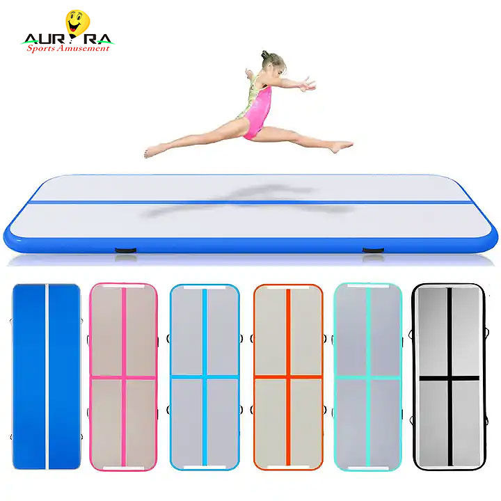 Γυμναστήριο Tumbling Gymastics Air Track Mat 3m εξωτερική πόρτα φουσκωτό άλμα Mat μπλε