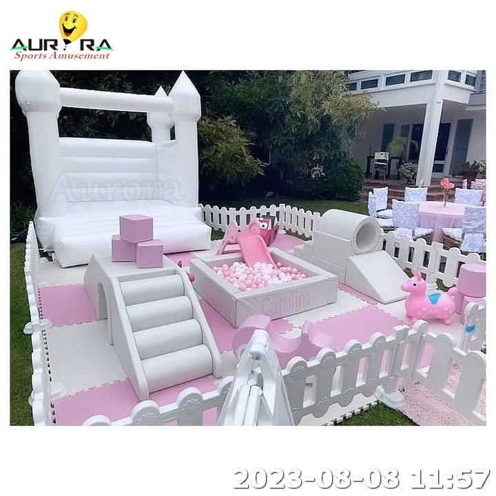 Μωρό Soft Play Set Παιδιά Soft Play εξοπλισμός μπάλα πισίνα Merry Go Round Ροζ