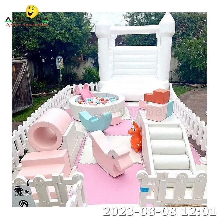 Μωρό Soft Play Set Παιδιά Soft Play εξοπλισμός μπάλα πισίνα Merry Go Round Ροζ
