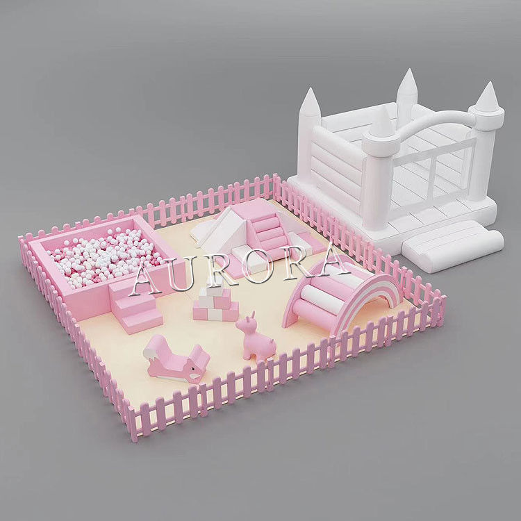 Παιδικά Soft Play Set Super Indoor Soft Play εξοπλισμός Λευκό και Ροζ Soft Package