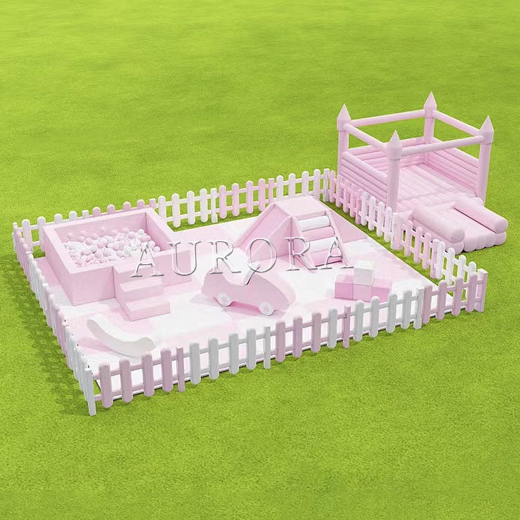 Παιδιά Soft Play Slide με Ball Pit εξωτερικό φουσκωτό White Castle Bounce House